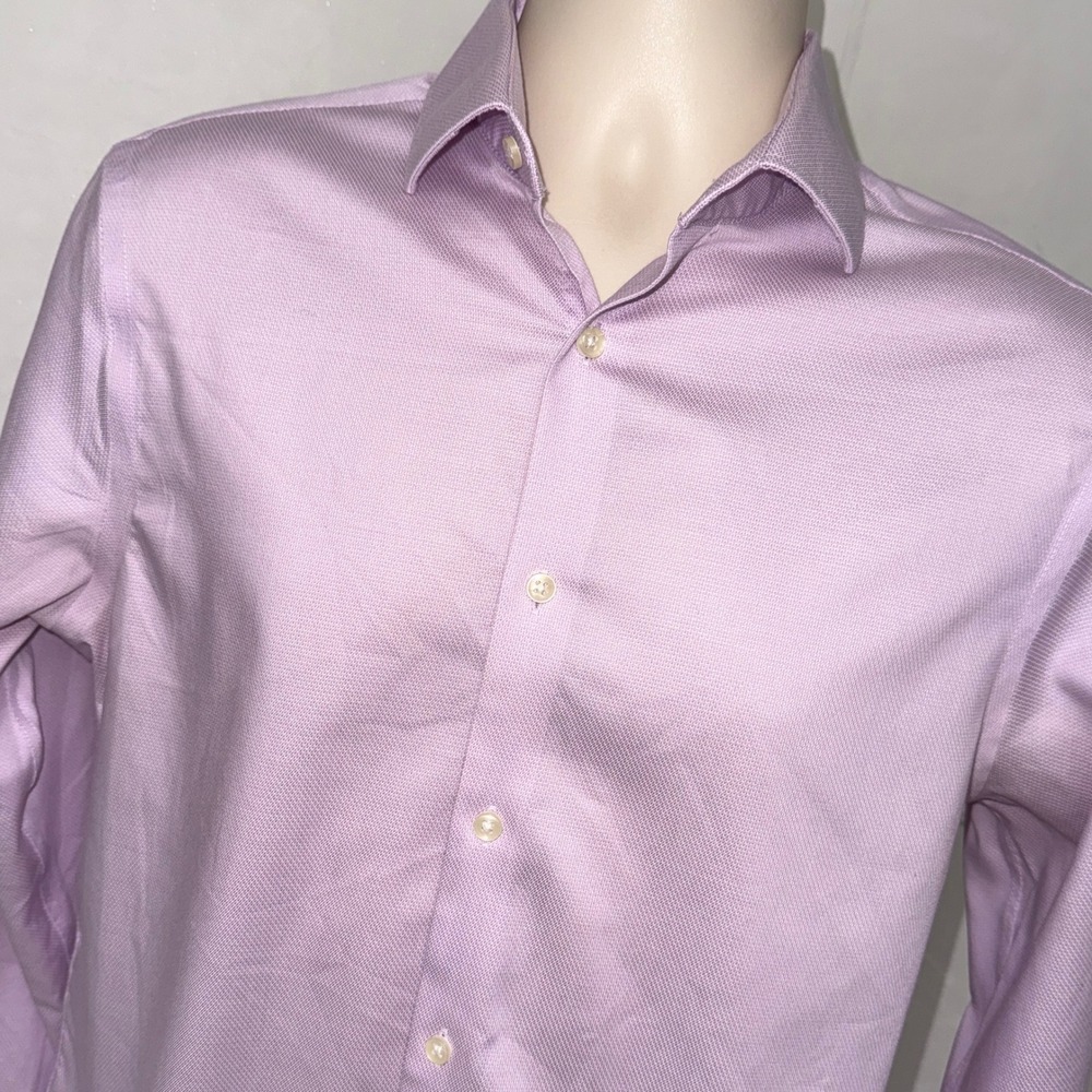 Michael Kors Mens Slim Fit Airsoft Stretch Dress Shirt‎ Purple 15 32/33 Non Iron